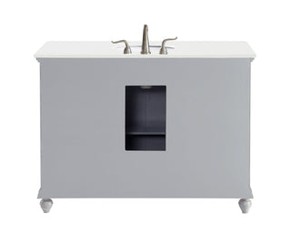 48 inch Single Bathroom vanity in Light Grey with ivory white engineered marble