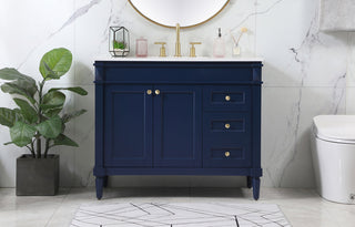 42 inch Single bathroom vanity in blue