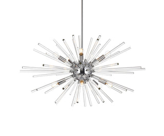 Sienna 32 inch crystal rod pendant in chrome