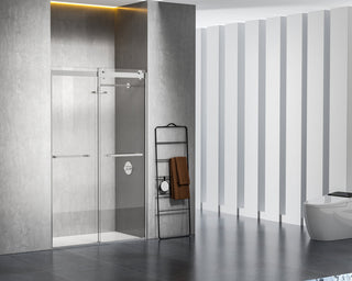 Semi-frameless shower door 48 x 76 Polished Chrome