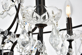 Geneva 6 light Dark Bronze Chandelier Clear Royal Cut crystal