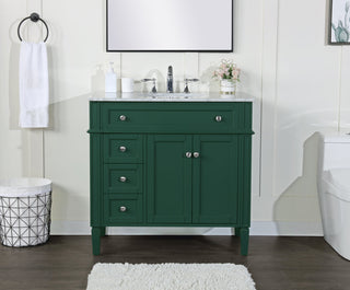 36 inch Single bathroom vanity in green