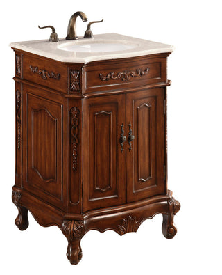 24 In. Single Bathroom Vanity Set In Brown