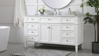 60 inch Single bathroom vanity in white