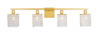 Phineas 4 light Brass and Clear Crystals wall sconce