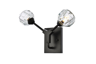 Zayne 2 Light Wall Sconce in Black