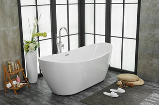 72 inch soaking double slipper bathtub in glossy white