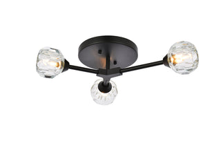 Zayne 3 Light Flush Mount in Black