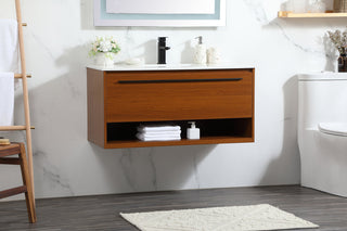 40 inch Single bathroom vanity in teak