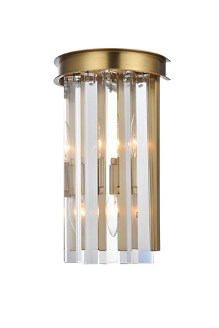 Sydney 8 inch crystal wall sconce in satin gold