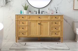 60 inch Single bathroom vanity in natural wood