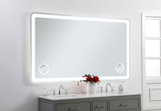 Lux 42in x 72in Hardwired LED mirror with magnifier and color changing temperature 3000K/4200K/6000K