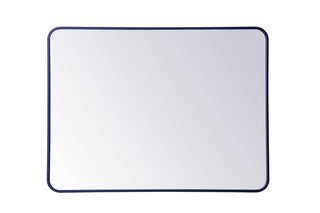 Soft corner metal rectangular mirror 30x40 inch in Blue