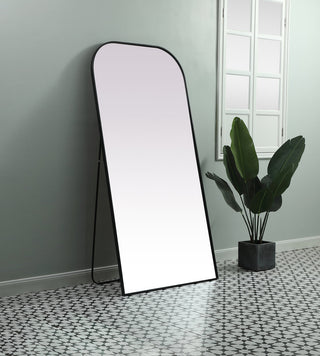 Metal Frame Arch Full Length Mirror 35x72 Inch in Black