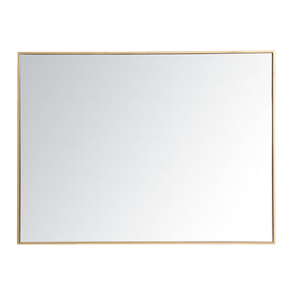 Metal frame rectangle mirror 36 inch in Brass