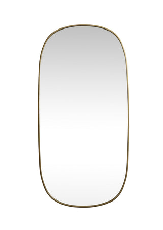 Metal Frame Oval Mirror 30x60 Inch in Brass