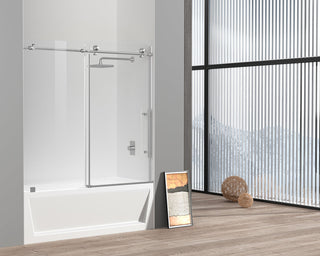 Frameless tub door 60 x 60 Brushed Nickel