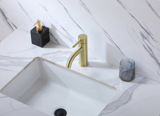 Victor Single Hole Single Handle Bathroom Faucet in Brushed Gold