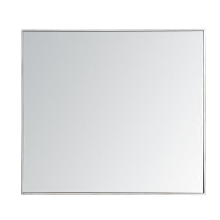 Metal frame rectangle mirror 36 inch in silver