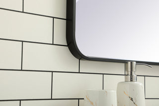 Soft corner metal rectangular mirror 28x42 inch in Black