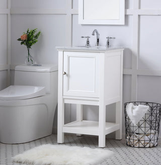 19 in. Single bathroom vanity set in White