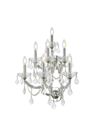 Maria Theresa 7 light Chrome Wall Sconce Clear Royal Cut Crystal