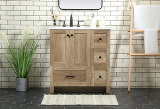 32 inch Single bathroom vanity in natural oak