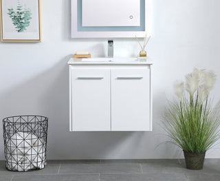 24 inch  Single Bathroom Floating Vanity in White