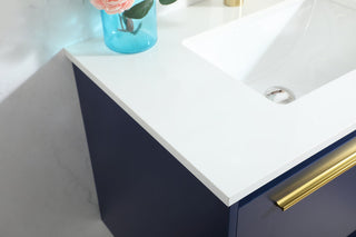 30 inch Single bathroom vanity in blue