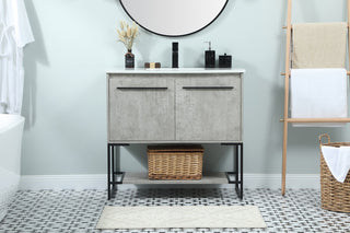 36 inch Single bathroom vanity in concrete grey