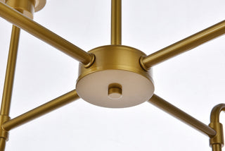 Hanson 8 lights pendant in brass with frosted shade