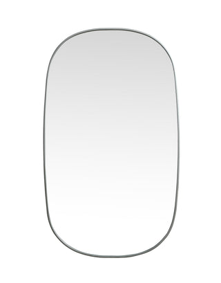 Metal Frame Oval Mirror 36x60 Inch in Silver