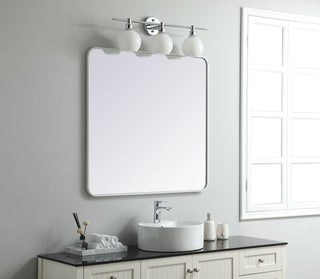 Soft corner metal rectangular mirror 36x36 inch in White