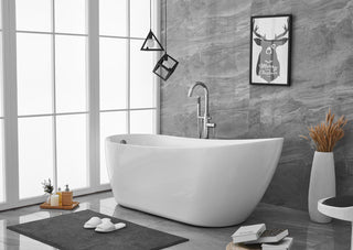 70 inch soaking Single slipper bathtub in glossy white