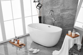 59 inch soaking roll top bathtub in glossy white