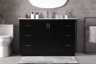 54 Inch SIngle Bathroom Vanity In Black