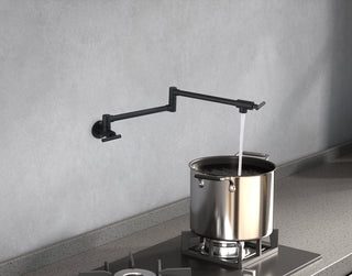 Gabriel Wall Mounted Pot Filler in Matte Black