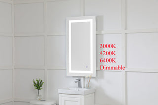 Helios 20in x 36in Hardwired LED mirror with touch sensor and color changing temperature 3000K/4200K/6400K