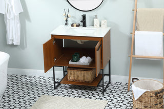 30 inch Single bathroom vanity in teak