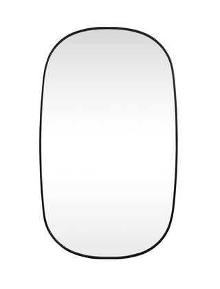 Metal Frame Oval Mirror 36x60 Inch in Black