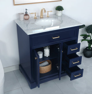 32 inch Single bathroom vanity in Blue