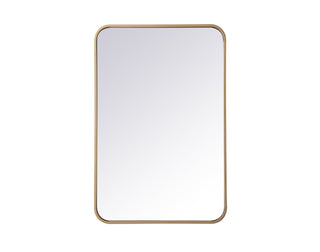 Soft corner metal rectangular mirror 20x30 inch in  Brass