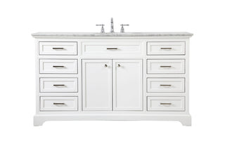 60 inch Single bathroom vanity in white