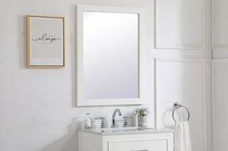 Aqua rectangle vanity mirror 24 inch in White