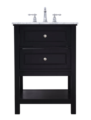 24 in. Single bathroom vanity set in Black