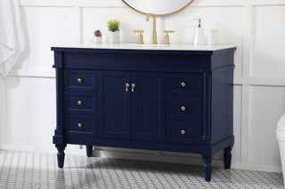 48 inch Single bathroom vanity in blue