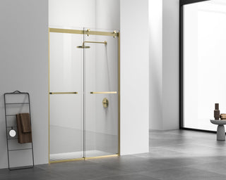 Semi-frameless shower door 48 x 76 Brushed Gold