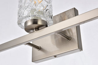 Cassie 3 lights bath sconce in satin nickel with clear shade