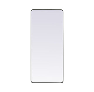 Soft Corner Metal Rectangle Mirror 32x72 Inch in Silver