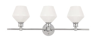 Gene 3 light Chrome and Frosted white glass Wall sconce